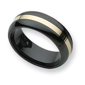  Ceramic Black with 14k Inlay 8mm Polished Band CER35 11 