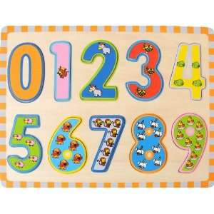  Numbers Animals Count   Raised Wooden Puzzle Toys & Games