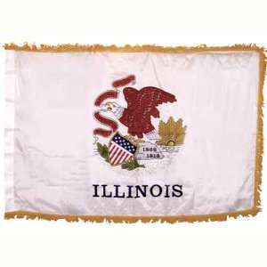  Illinois Flag 5X8 Foot Nylon PH and FR Patio, Lawn 