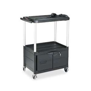  RCP9T32 Rubbermaid® Commercial CART,W/CAB,42,3 SHF, BK 