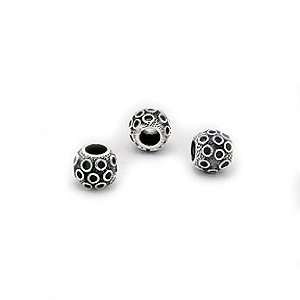 Cheneya Sterling Silver Bead with Circle Designs   Compatible with 