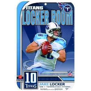  NFL Tennessee Titans Jake Locker 11 by 17 Inch Room Sign 