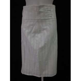 BGN NWT BGN White Cotton Knit Pleated Straight Knee Skirt 8 at  