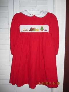 Belli Terell Red Holiday Christmas Smocked Dress Size 3t  