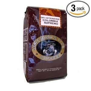   Colombia Supremo Decaf Whole Bean Coffee, 10 Ounce Bags (Pack of 3