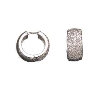  C.Z. PAVE HUGHIE RHODIUM PLATED (.925) STERLING SILVER 