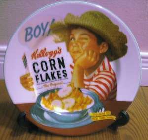   Corn flakes PLATE Children Advertise Quit BOY PIC MICROWAVE USER VINT