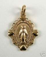 10K YELLOW GOLD VIRGIN MARY MIRACULOUS MEDAL CHARM  