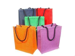   JUTE GIFT BAGS RED, HUNTER GREEN, PURPLE or NAVY BLUE   NEW  