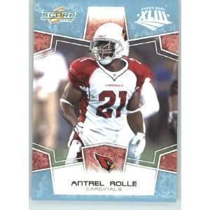  / Score Limited Edition Super Bowl XLIII GLOSSY # 8 Antrel Rolle 
