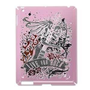  iPad 2 Case Pink of Live For Rock Guitar Skull Roses and 