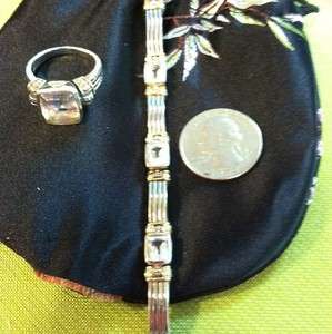 LAGOS CAVIAR Sterling Silver 18k Gold White Topaz Bracelet And Ring 