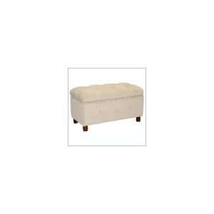   Upholstered Blanket Storage Bench in Velvet White