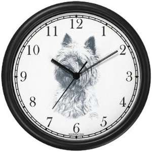 Cairn Terrier Dog (MS) Wall Clock by WatchBuddy Timepieces (Slate Blue 