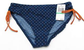 NAUTICA Womens Blue/Orange Dot Tie Bikini Swim Bottoms  