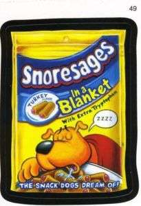 WACKY PACKAGES SERIES #7   SNORESAGES DOG FOOD SNACKS  