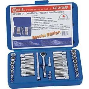 Genius Tool 44 Pc. 1/4 Inch Dr. Metric And SAE Socket Set GNSGS244MS