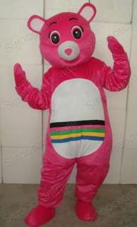 PINK TEDDY BEAR ADULT CARTOON MASCOT COSTUME OUTFIT  