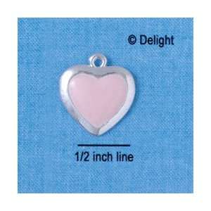   Heart with Smooth Silver Border   Silver Plated Charm