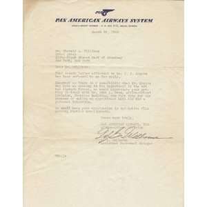 Pan Am Pan American Airways Original 1943 Typed Letter 