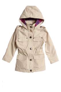 NWT Girls all weather hooded safari jacket  khaki 848105035707  