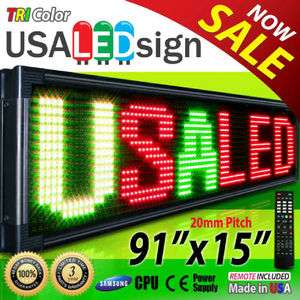 LED SIGN 91x15 20MM   OUTDOOR PROGRAMMABLE SCROLLING MESSAGE BOARD 