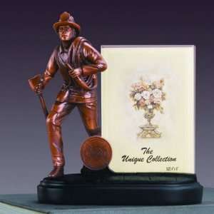  Fireman Bronze Finish Picture Frame, 8.5 inches H