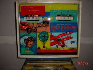 RED BARON 2 PLAYER PINBALL MACHINE. EM STYLE. VERY CLEAN & WORKS 