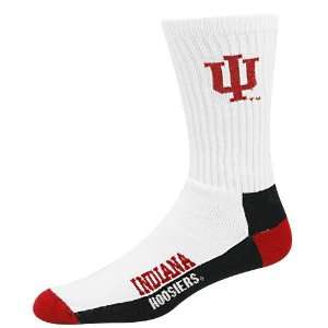 Indiana Hoosiers White Woven Logo 8 13 Tall Socks  Sports 