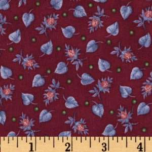  44 Wide Aubrielle Tossed Rosebuds Deep Red Fabric By The 