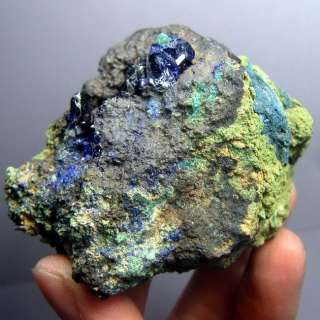 AAA Huge&intact AZURITE crystal on CUPRITE  AZ133  