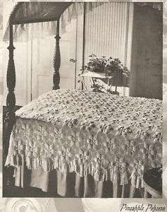 VTG 1941 Pineapple Popcorn Bedspread Crochet Pattern  