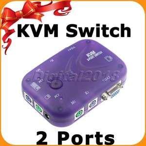 New 2 Port KVM Keyboard Video VGA/SVGA Mouse Switch Box  