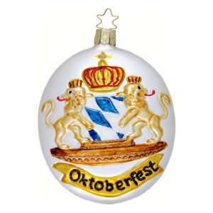  Oktoberfest Willkommen Bavarian Crest w Lion Ornament 