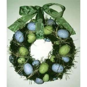 Green and Lavender Egg Wreath 
