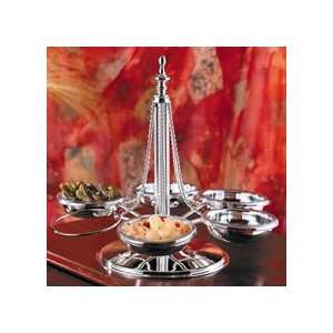 REVOLVING CAROUSEL SERVER W/ 6 BOWLS SILVER PLATED  