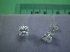 Cubic Zirconia CZs Princess Cut 1/2 carat Earrings Sterling Silver 