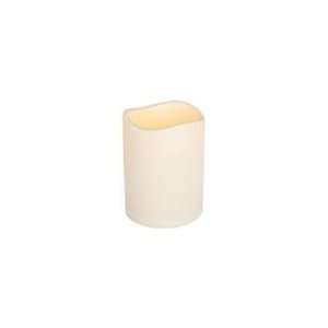 Gerson 33550   6 Bisque Pillar Wavy Edge LED Resin Candle 