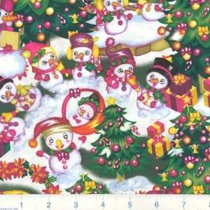   Christmas Carolers Green Fabric By The Yard Arts, Crafts & Sewing