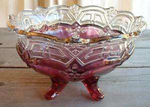 EAPG Stained Purple Reverse 44 Panelled Athenia BOWL  
