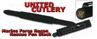 United Cutlery Marine Force Recon BLACK Rescue Pen w/ Window Punch 