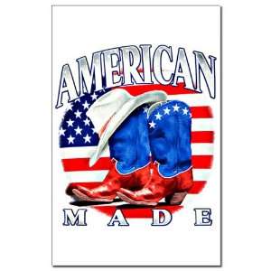   Print American Made Country Cowboy Boots and Hat 