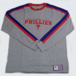 Authentic MLB Philadelphia Phillies Long Sleeve Embroidered Crew 