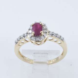Ladies 14KT Gold Ruby and Diamond Ring Size 7  
