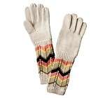 MISSONI for Target GIRLS GLOVES IVORY Tan Colore long knit zig zag XS 
