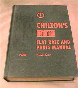 Chiltons Auto Motor Age Parts Catalog Manual 1968  