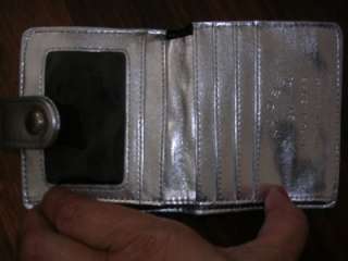 NEW MARC JACOBS SILVER QUILTED SATIN WALLET  