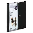   Leather Business Card Book Holds 240 2 1/4 x 4 Cards, Black/Silver