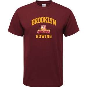  Brooklyn College Bulldogs Maroon Rowing Arch T Shirt 