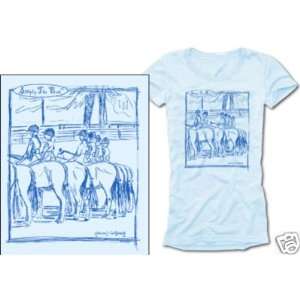  Blue Fitted Equestrian T Shirt